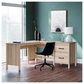 Signature Design By Ashley Battelle Tan 60 Home Office Desk With Return