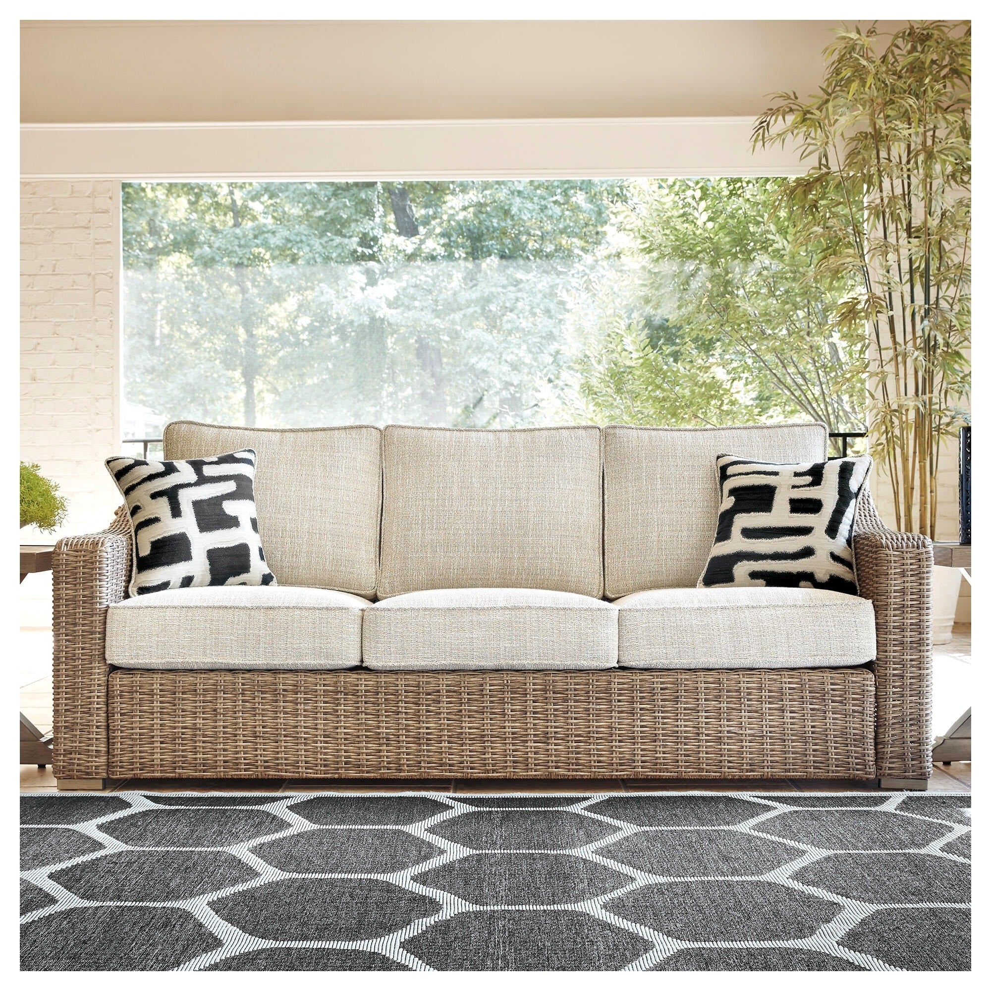 Havenside Home Sandestria Beige Outdoor Sofa With Cushion