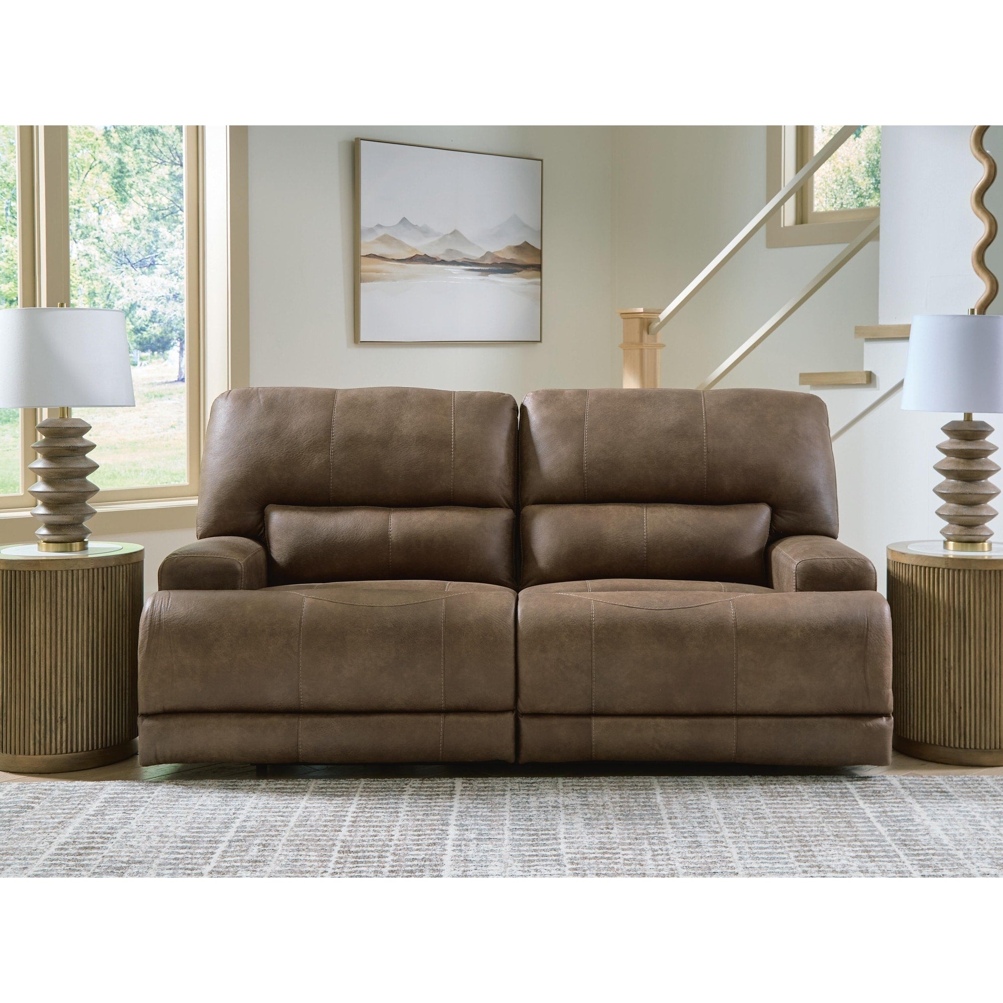 Signature Design By Ashley Bealeaf Brown Power Reclining Sofa 82 W X 42 D X 42 H