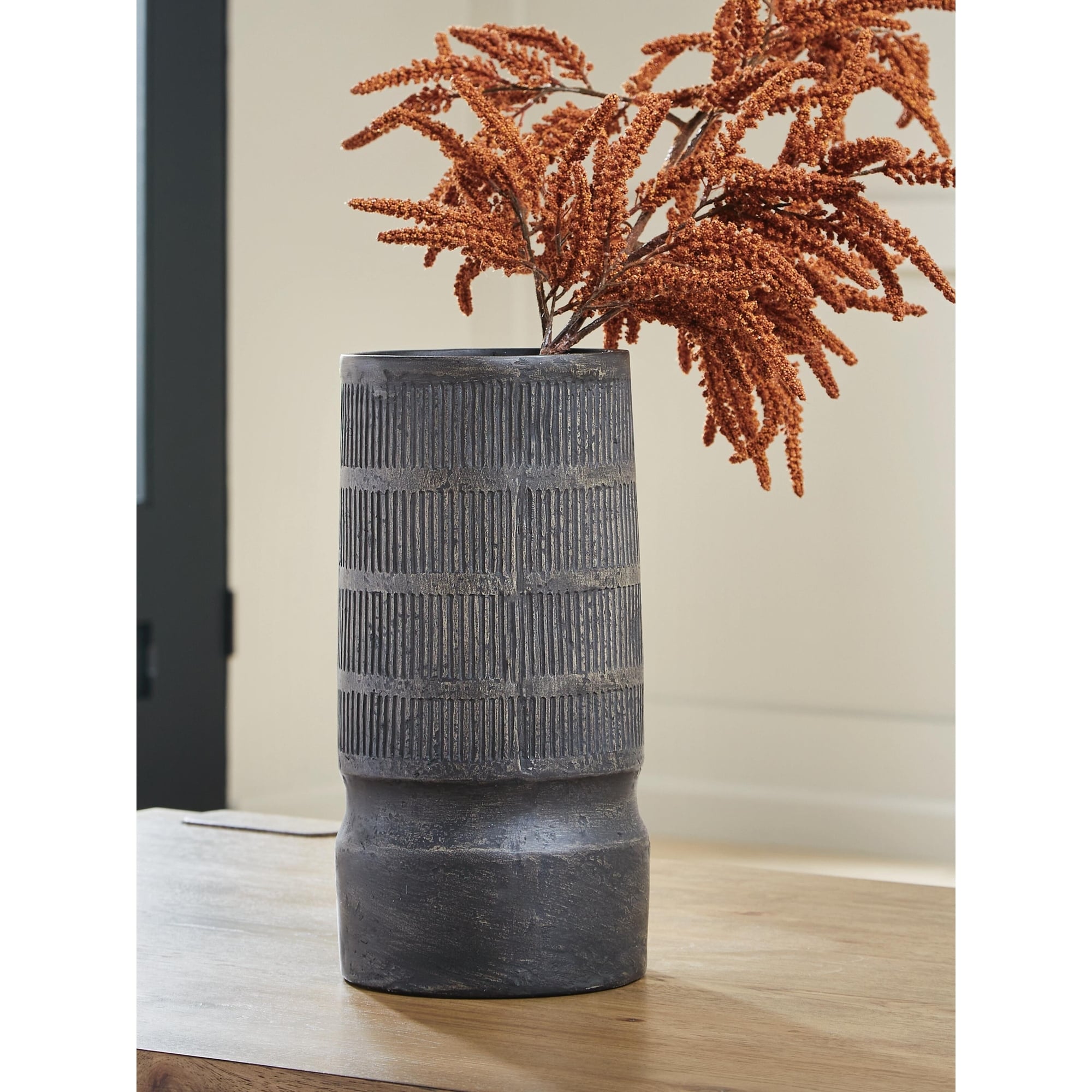 Signature Design By Ashley Beninworth Antique Black Vase