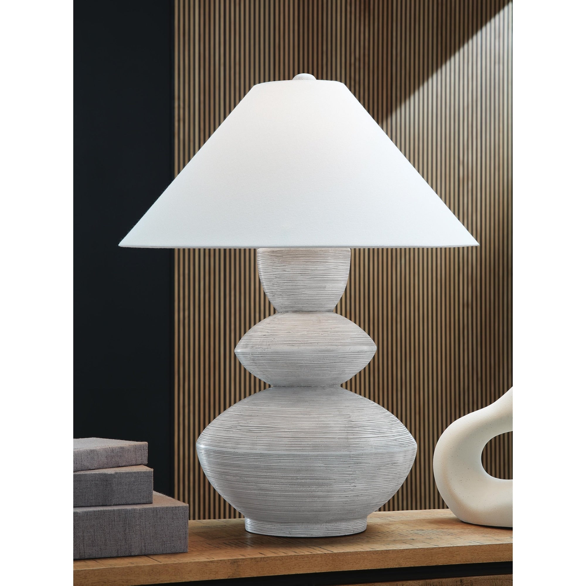 Signature Design By Ashley Brickdon White Gray Table Lamp 23 W X 23 D X 29 H