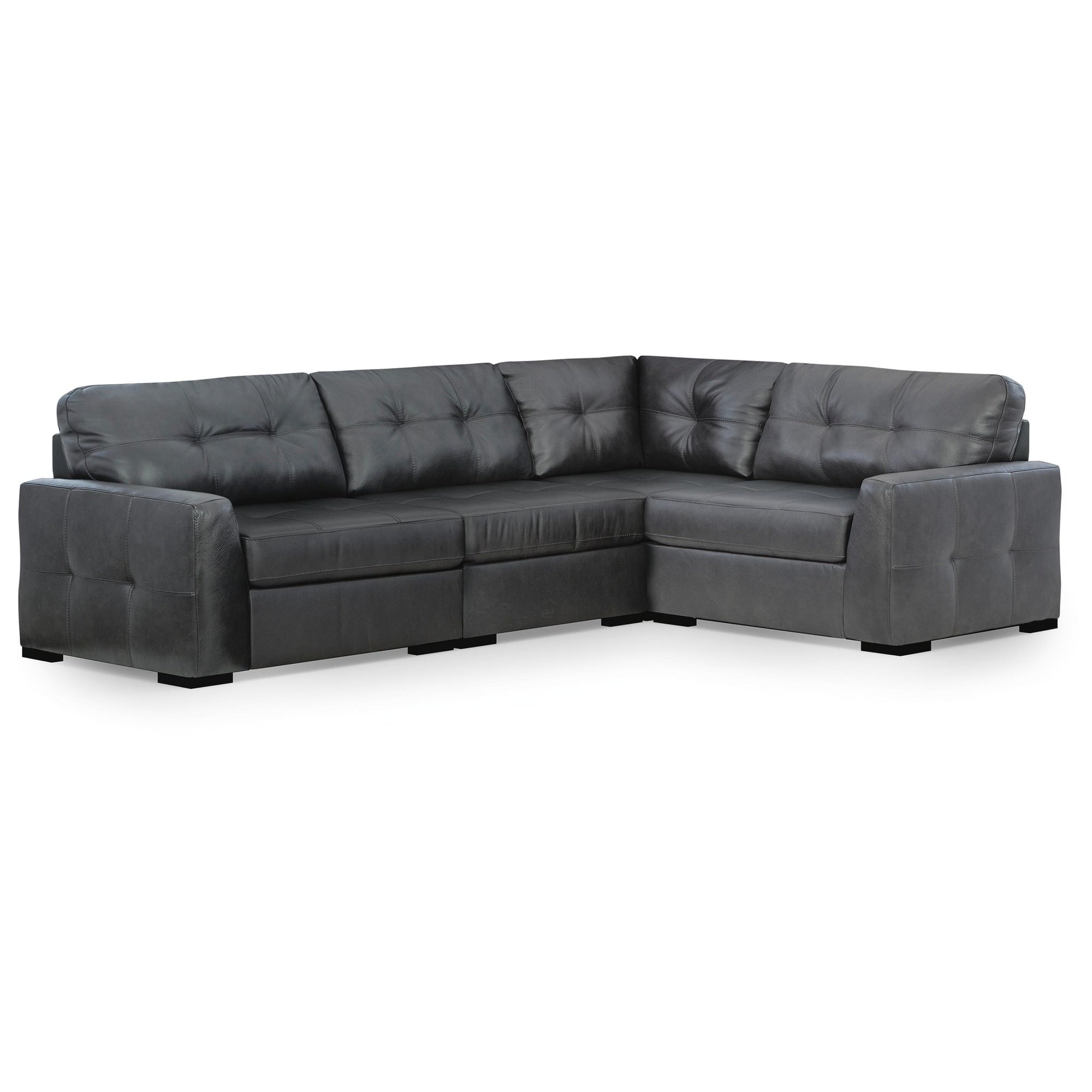 Signature Design By Ashley Brindley Pier Dark Gray 4 Piece Sectional 128 W X 88 D X 40 H