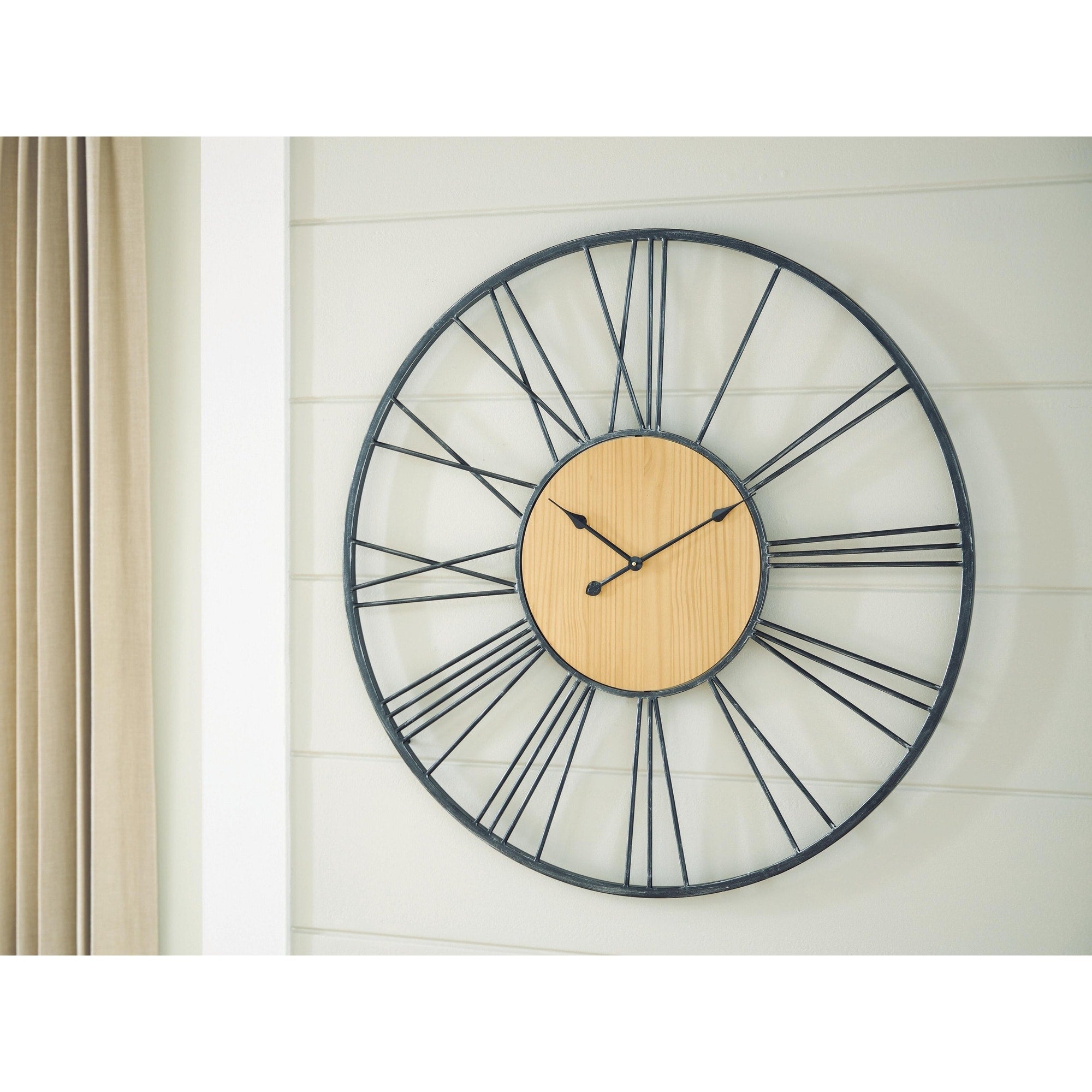 Signature Design By Ashley Brockett Black Brown Wall Clock 42 W X 2 D X 42 H