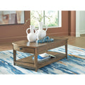 Signature Design By Ashley Burkbyer Brown Coffee Table 50 W X 26 D X 18.5 H