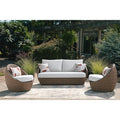 Signature Design By Ashley Cardiff Beach Brown Gray Outdoor Loveseat And 2 Swivel Chairs Set Of 3