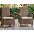 Signature Design By Ashley Carmel Bay Beige Arm Chair With Cushion Set Of 2 26 W X 27 D X 40 H