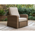 Signature Design By Ashley Carmel Bay Beige Gray Outdoor Recliner 34 W X 38 D X 39 H