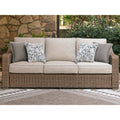 Signature Design By Ashley Carmel Bay Beige Gray Outdoor Sofa With Cushion