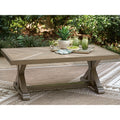 Signature Design By Ashley Carmel Bay Beige Outdoor Coffee Table 48 W X 28 D X 19 H
