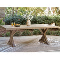 Signature Design By Ashley Carmel Bay Beige Outdoor Dining Table 85 W X 43 D X 30 H