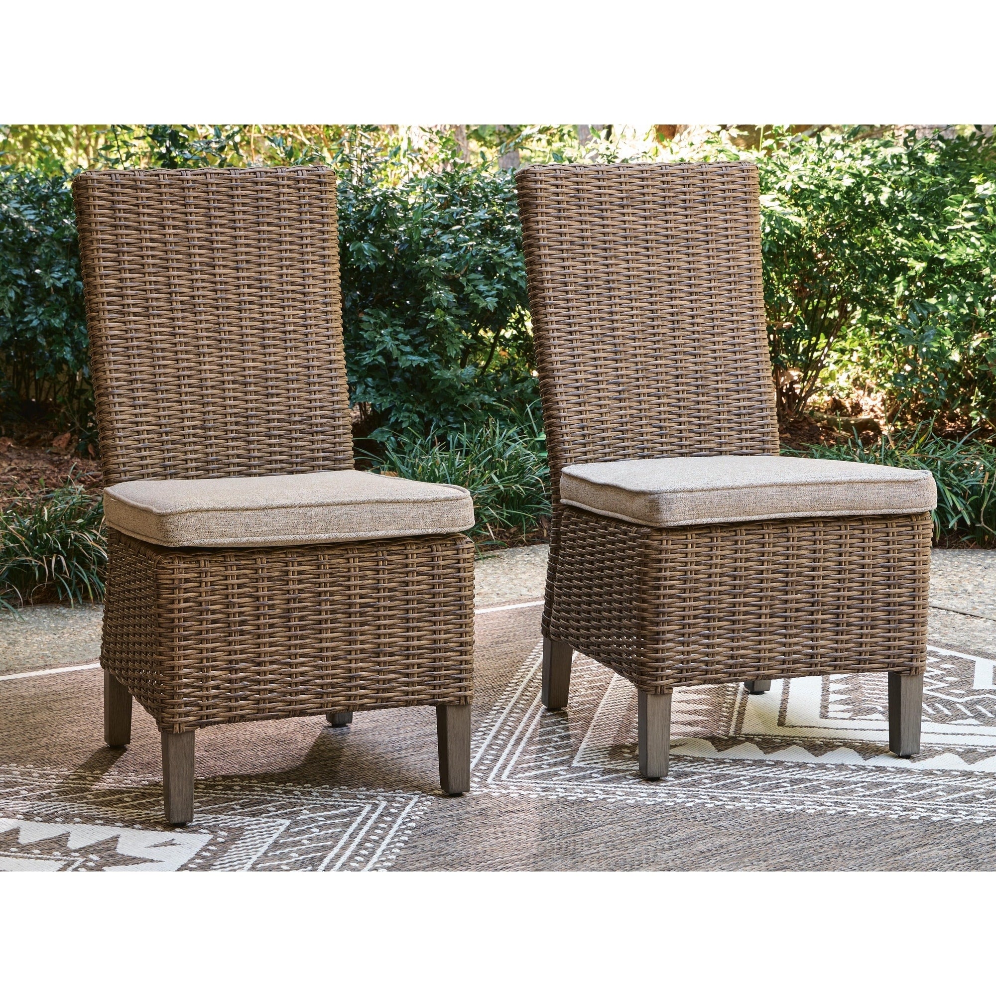 Signature Design By Ashley Carmel Bay Beige Side Chair With Cushion Set Of 2 22 W X 27 D X 40 H