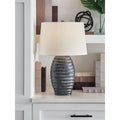 Signature Design By Ashley Caronick Antique Silver Table Lamp Set Of 2 16 W X 12 D X 26 H