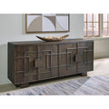 Signature Design By Ashley Cato Dark Brown Accent Cabinet 67.88 W X 16.25 D X 30.25 H
