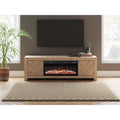 Signature Design By Ashley Cayboni Beige 71 Tv Stand With Electric Fireplace For Tvs Up To 117 Up To 81