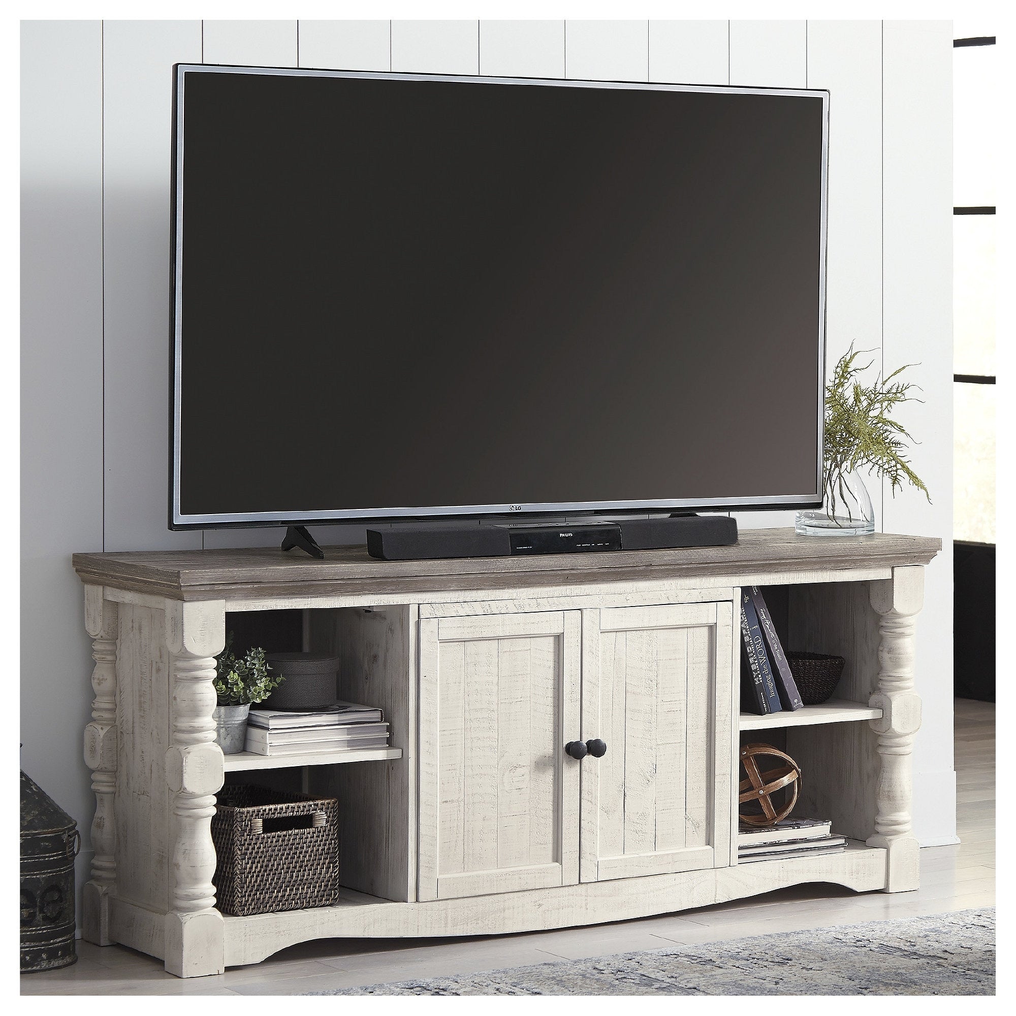The Gray Barn Cedar Hollow Two Tone Extra Large Tv Stand