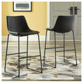 Centiar Black Upholstered Counter Height Barstool Set Of 2 N A