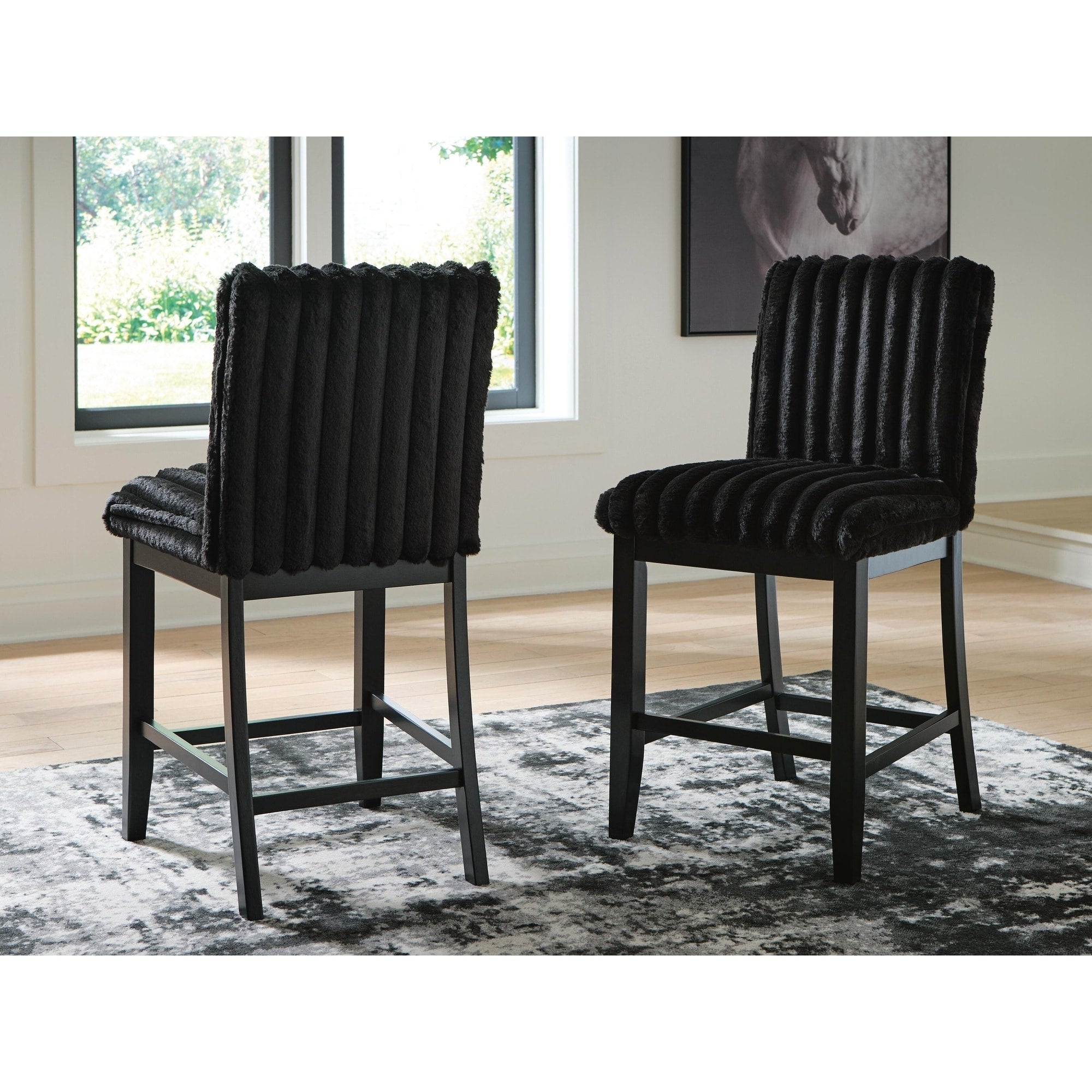Signature Design By Ashley Chyndon Black Counter Height Barstool 20 W X 24 D X 40 H
