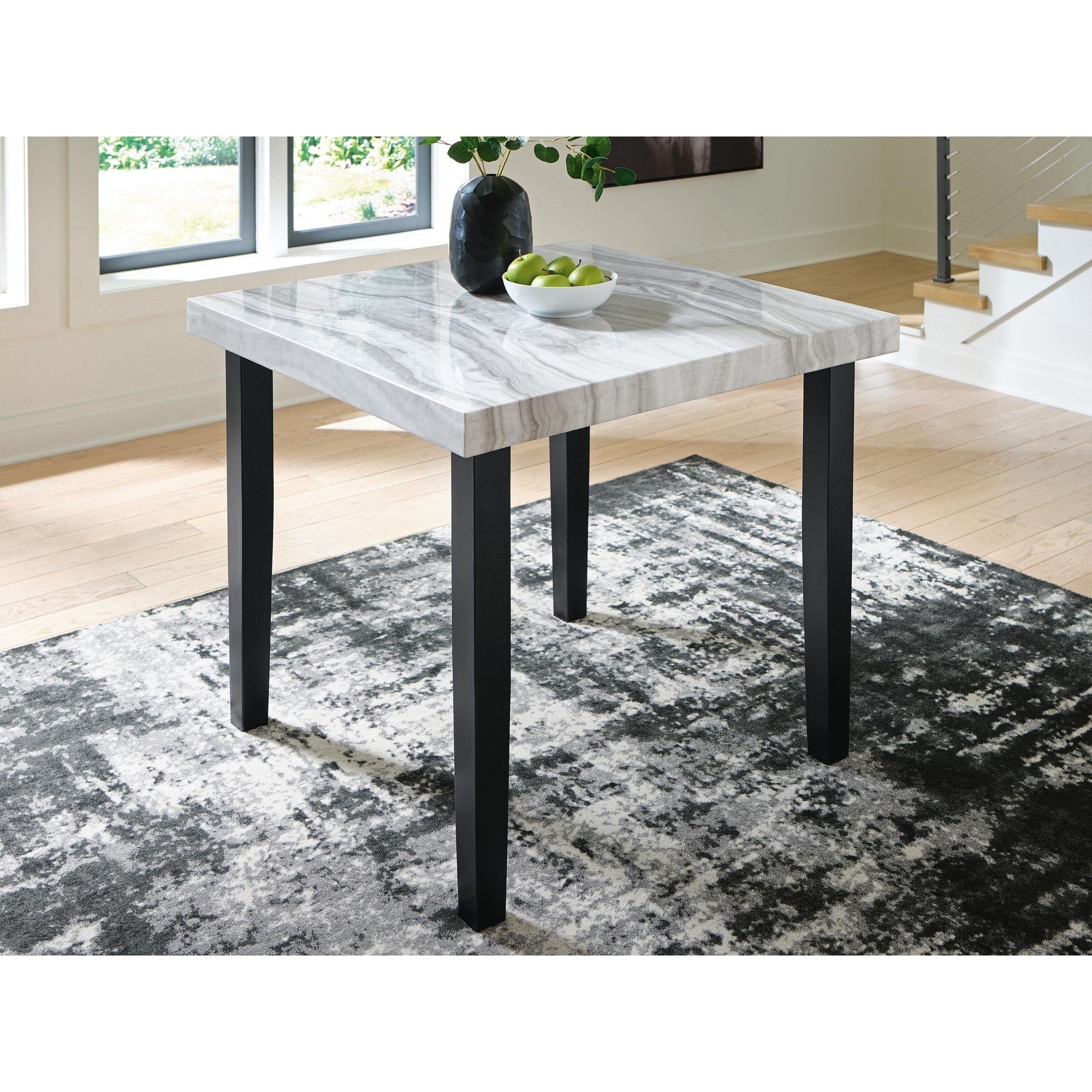 Signature Design By Ashley Chyndon Gray Black Counter Height Dining Table 42 W X 42 D X 36 H