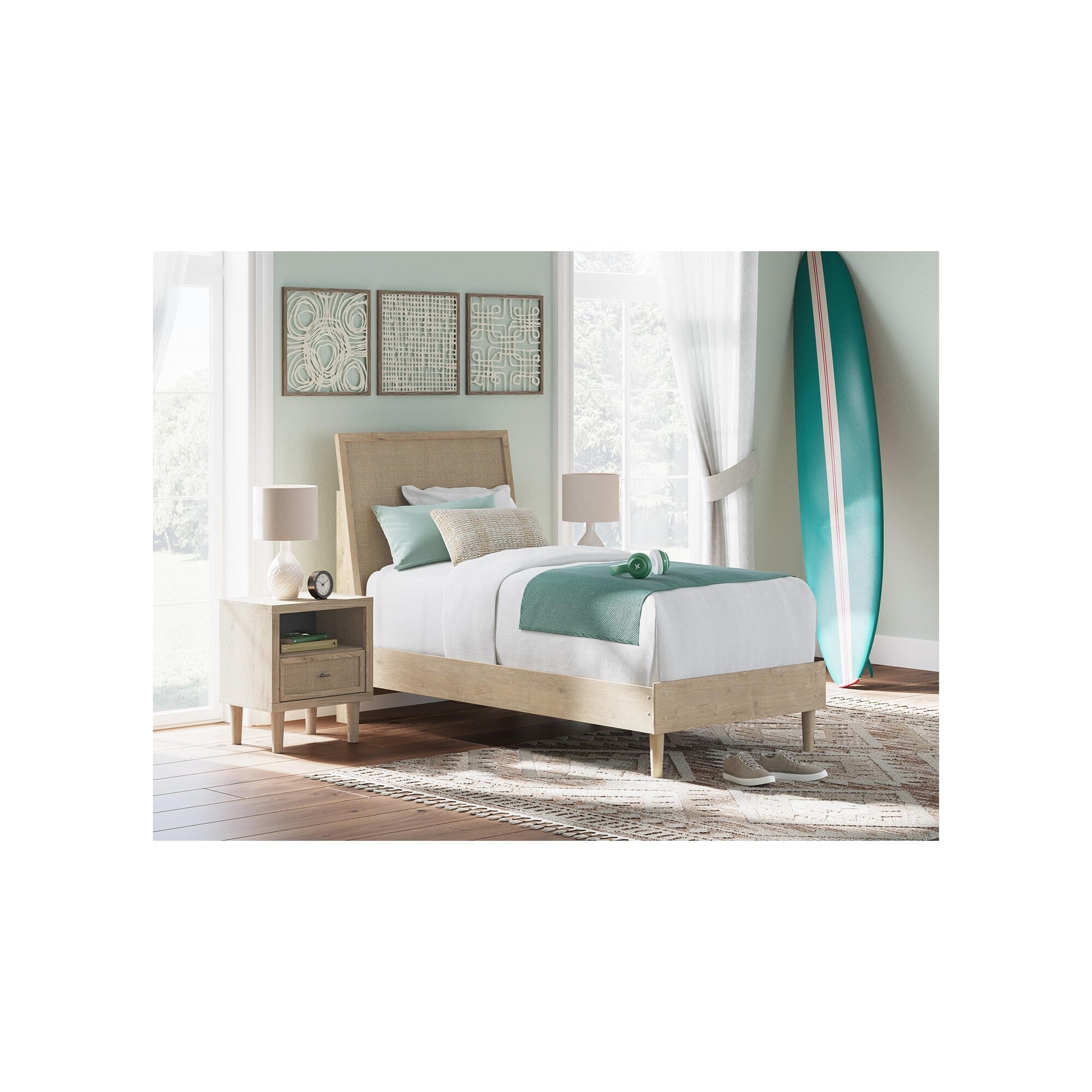 Signature Design By Ashley Cielden Light Brown Platform Bed