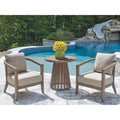 Signature Design By Ashley Cool Days Beige Outdoor Chairs With Table Set Of 3 28 W X 28 D X 27 H