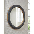 Signature Design By Ashley Corinsworth Charcoal Brass Accent Mirror 50 W X 3 D X 50 H