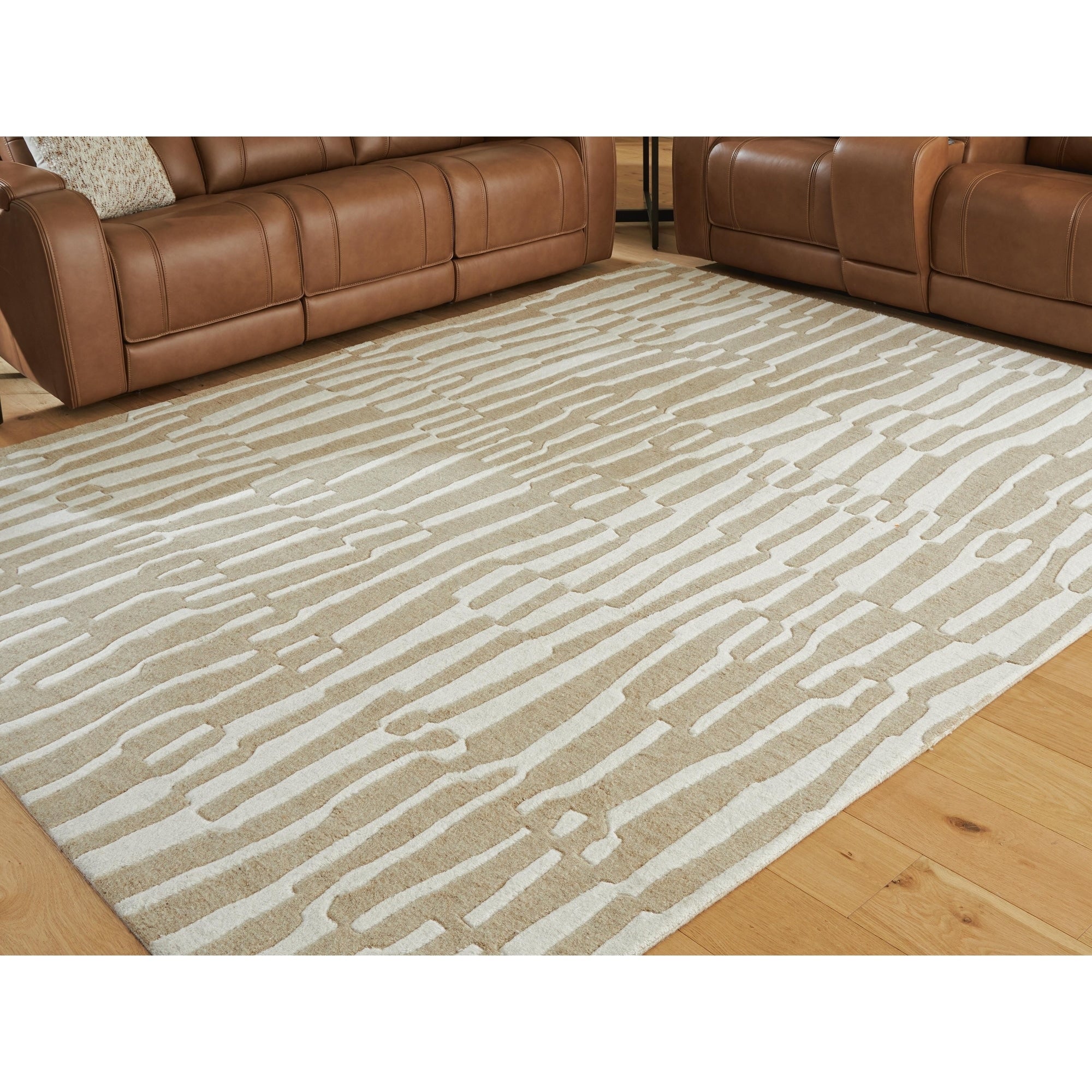 Signature Design By Ashley Corrbell Beige White Area Rug