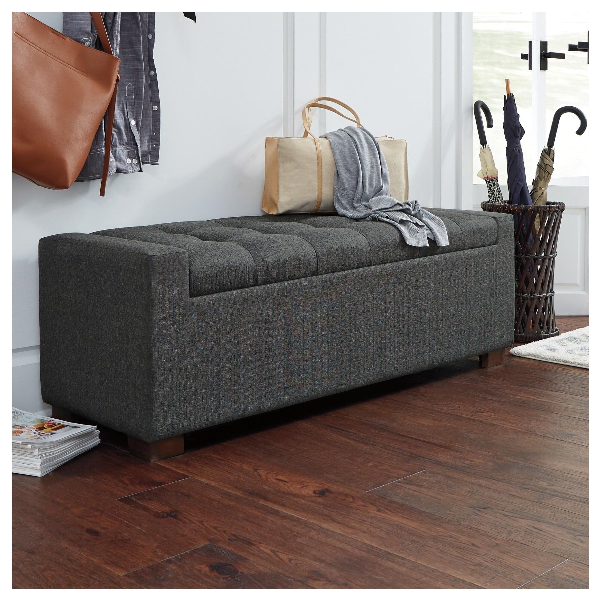 Cortwell Casual Gray Storage Bench