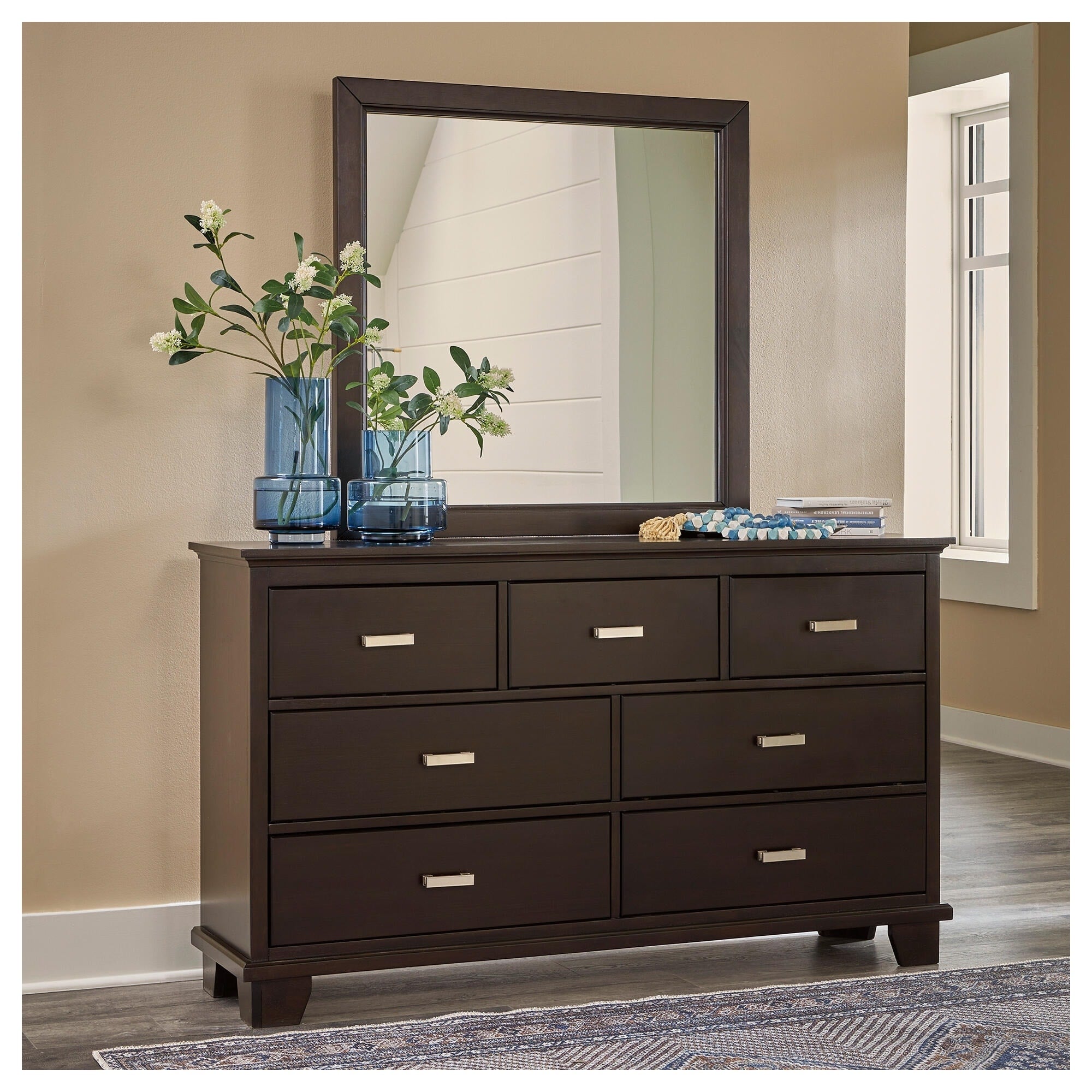 Signature Design By Ashley Covetown Dark Brown Dresser And Mirror