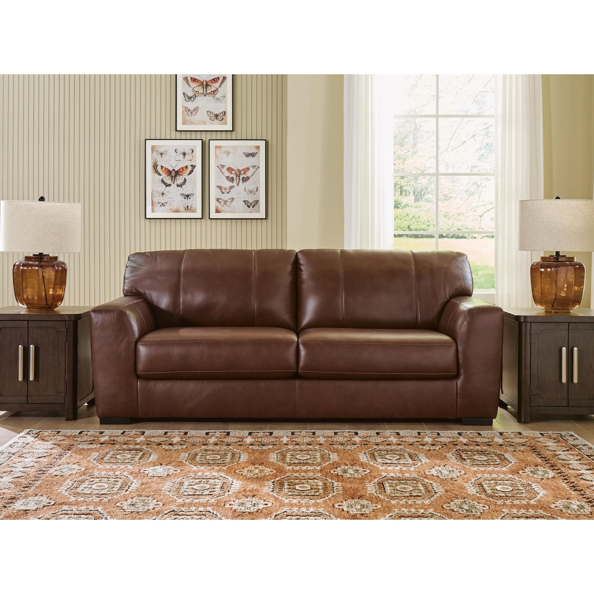 Signature Design By Ashley Creazzo Brown Sofa 95 W X 44 D X 40 H