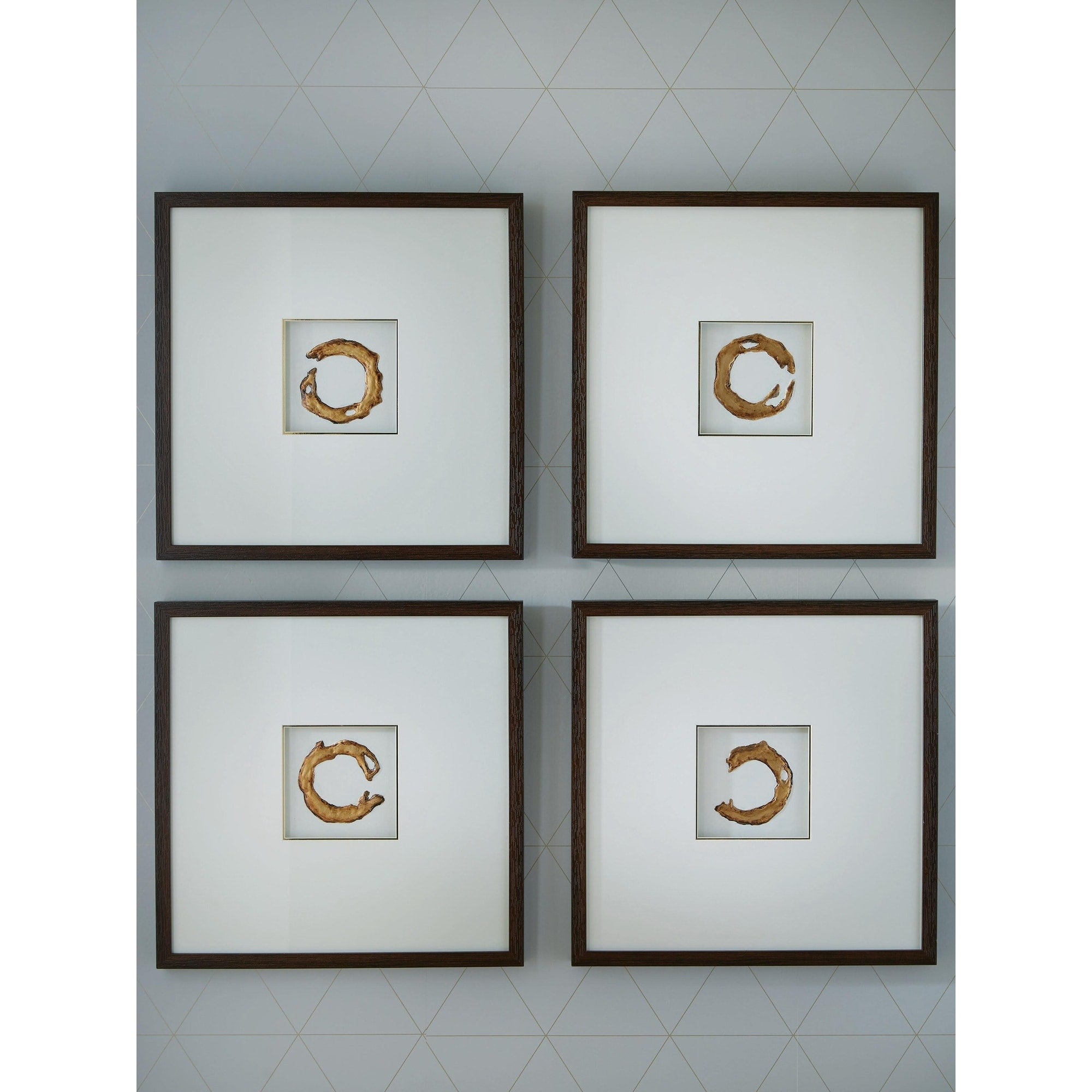 Signature Design By Ashley Dallbourne White Gold Wall Art Set Of 4