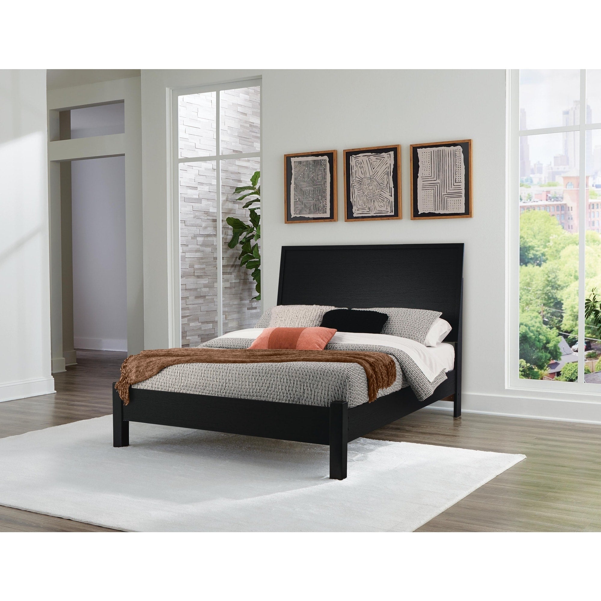 Signature Design By Ashley Danziar Black Platform Bed