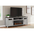 Signature Design By Ashley Darborn Brown Gray 88 Tv Stand With Electric Fireplace For Tvs Up To 101 88 W X 18 D X 33 H