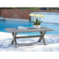 Signature Design By Ashley Dillon Beach Gray Outdoor Coffee Table 48 W X 28 D X 18 H