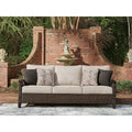 Signature Design By Ashley Drakes Beach Dark Brown Gray Outdoor Sofa With Cushion