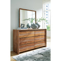 Signature Design By Ashley Dressonni Brown Dresser And Mirror