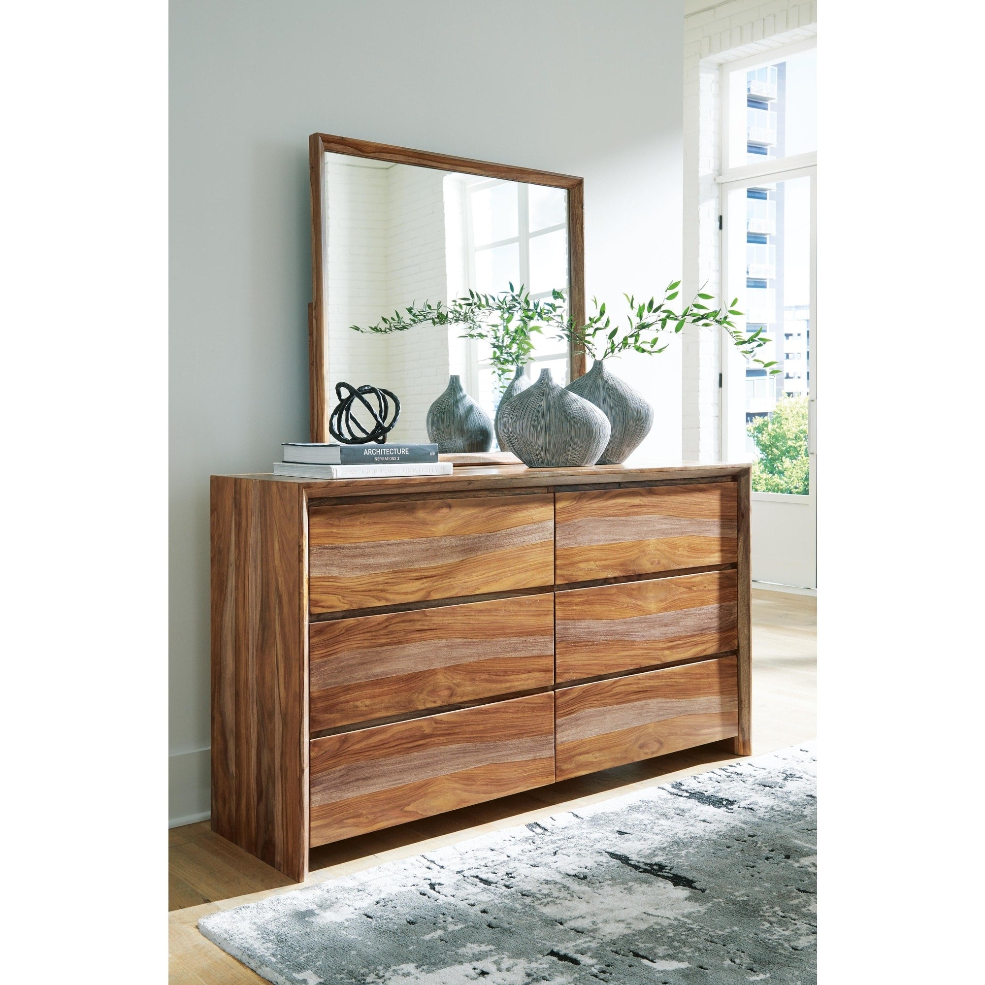 Signature Design By Ashley Dressonni Brown Dresser And Mirror