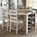 The Gray Barn Dunbeg Bay White Light Brown Counter Height Dining Table With Storage