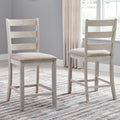 The Gray Barn Dunbeg Bay White And Light Brown Upholstered Counter Height Stool Set Of 2