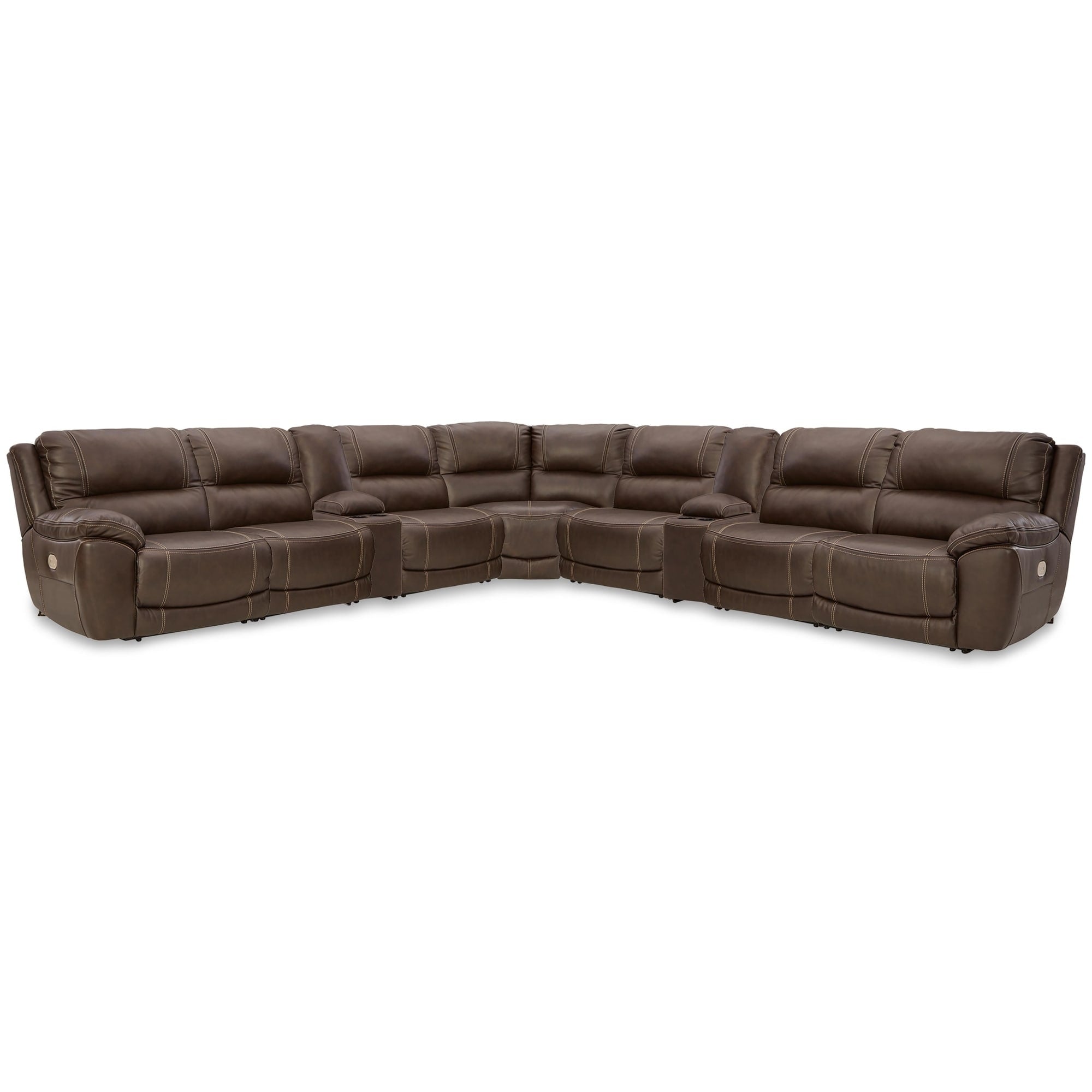 Signature Design By Ashley Dunleith Dark Brown 9 Piece Power Reclining Sectional 167 W X 167 D X 43 H