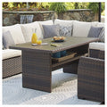 Easy Isle Dark Outdoor Brown Rectangular Table 58.75 W X 33.5 D X 27.75 H