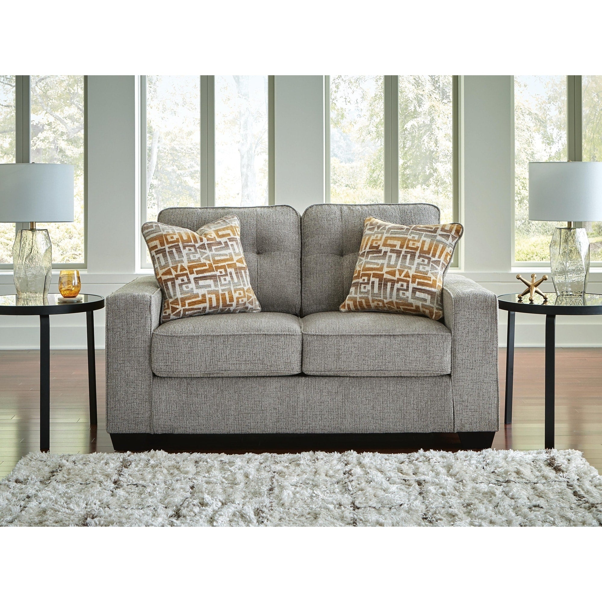 Signature Design By Ashley Fanciful Gray Loveseat 63 W X 40 D X 38 H