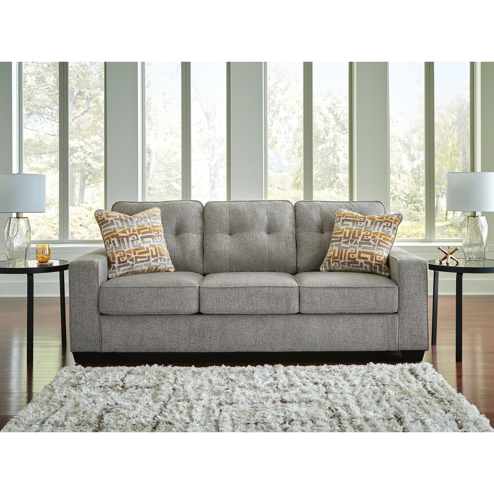 Signature Design By Ashley Fanciful Gray Sofa 88 W X 40 D X 38 H