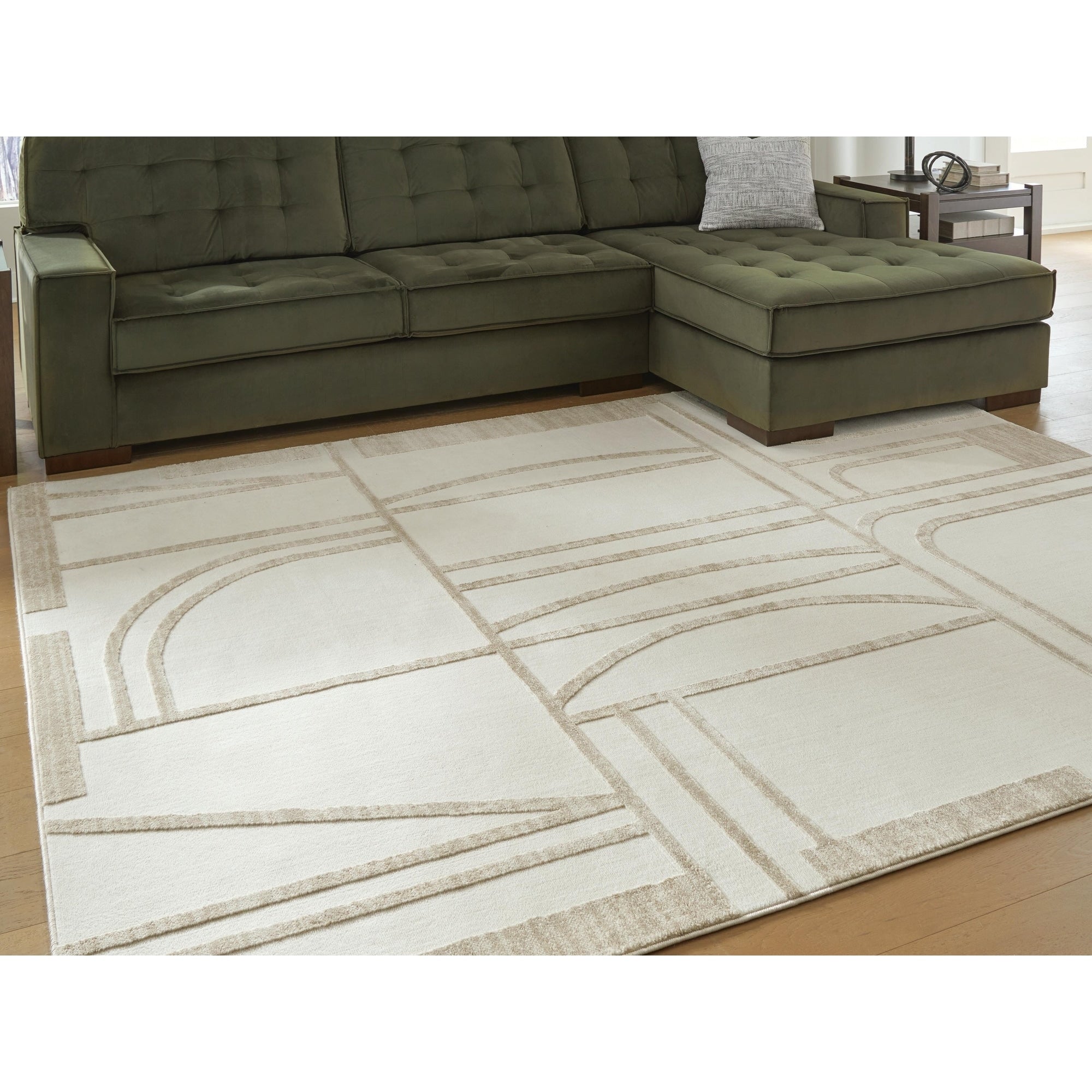 Signature Design By Ashley Farongrove Beige White Area Rug