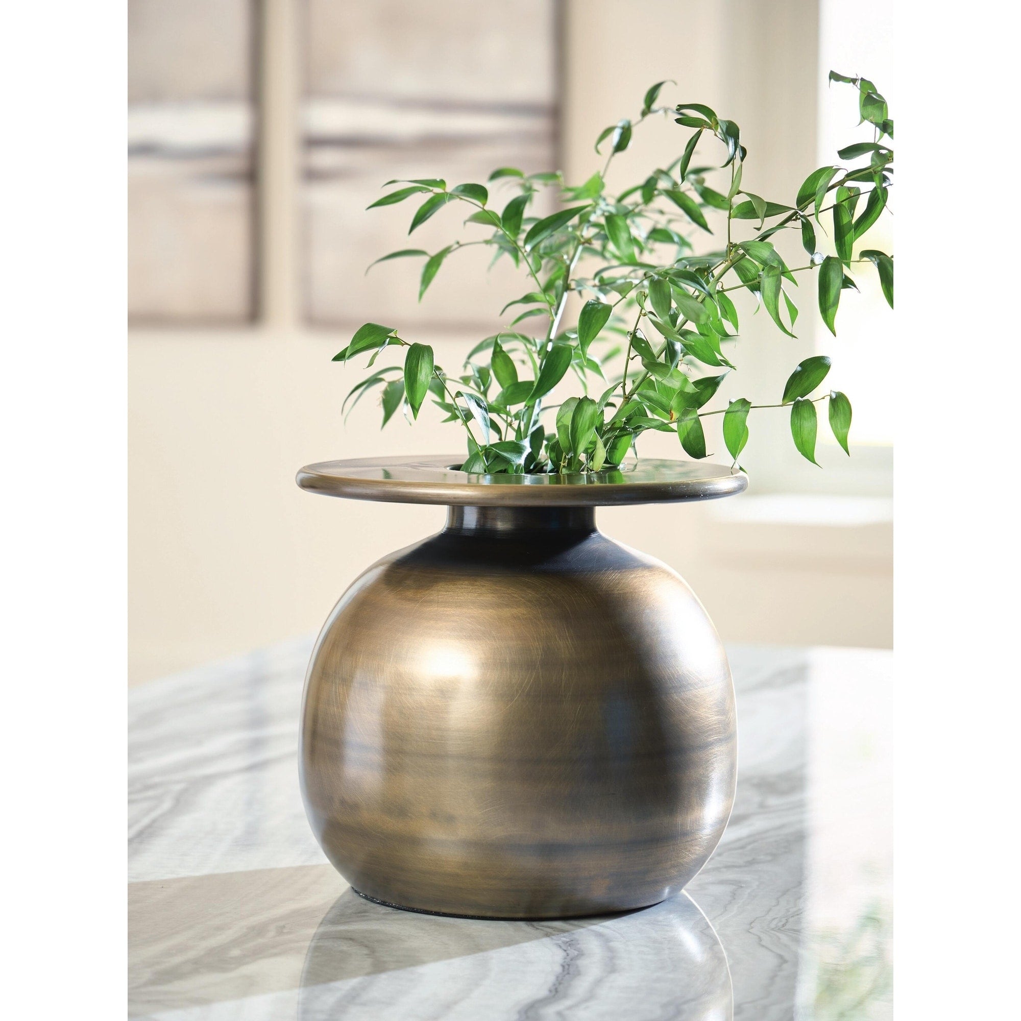 Signature Design By Ashley Fedorleigh Antique Brass Vase