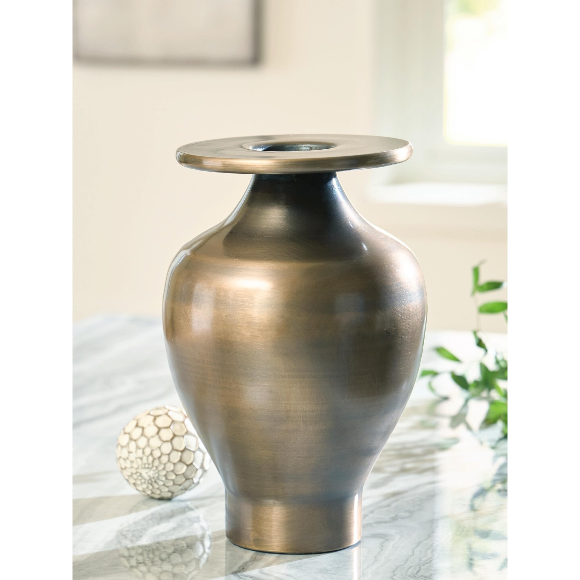 Signature Design By Ashley Fedorleigh Antique Brass Vase