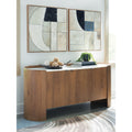 Signature Design By Ashley Fitzroy Brown White Accent Cabinet 66 W X 18 D X 29.5 H