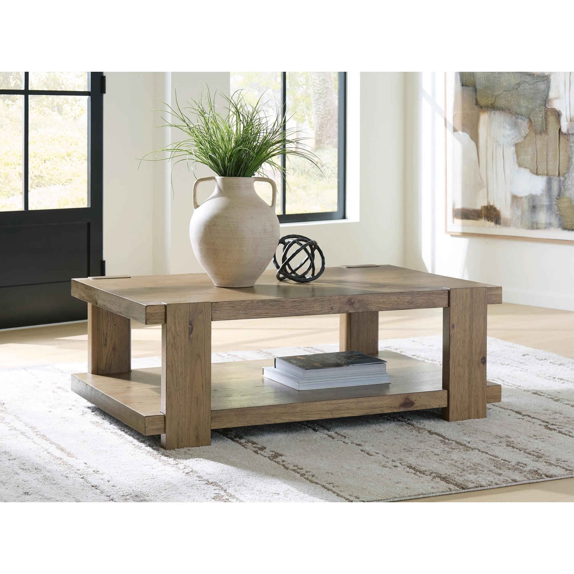 Signature Design By Ashley Flangren Light Brown Coffee Table 52 W X 33 D X 18 H