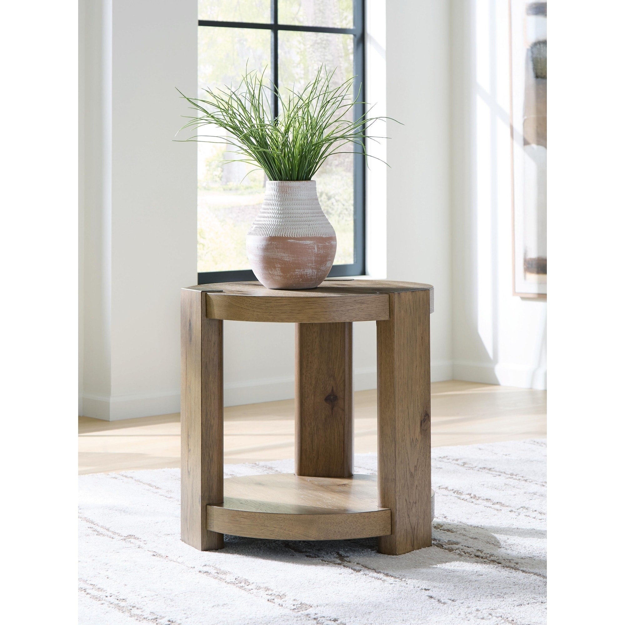 Signature Design By Ashley Flangren Light Brown End Table 24 W X 24 D X 24 H