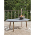 Signature Design By Ashley Francis Beach Natural Gray Outdoor Coffee Table 48 W X 30 D X 18 H