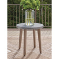 Signature Design By Ashley Francis Beach Natural Gray Outdoor End Table 23 W X 23 D X 22 H